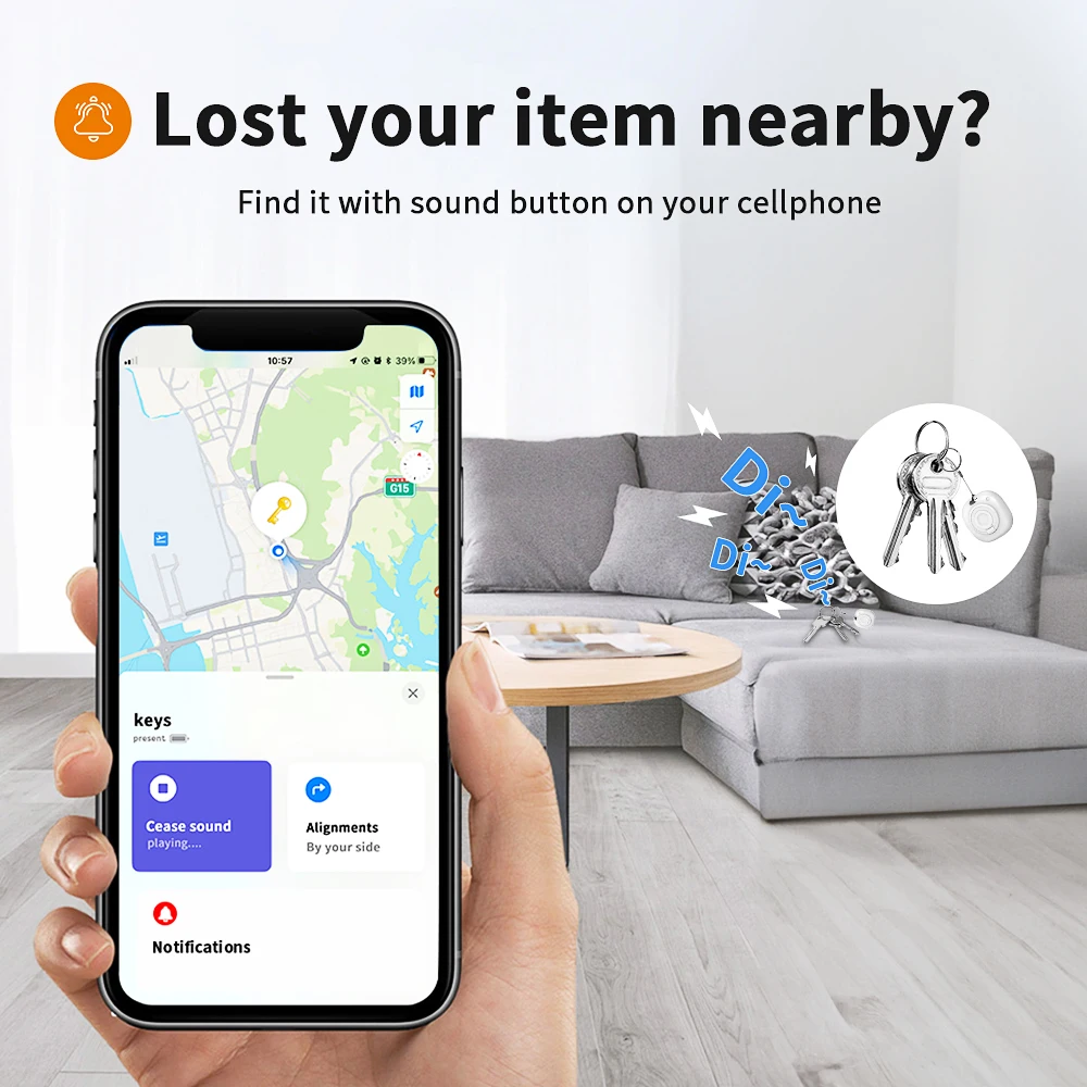 Tize New Arrival Smart Tag Find My Tag AirTag Tracker Locator Finder for Pet Keys Wallet Card Bag Anti-lost Device