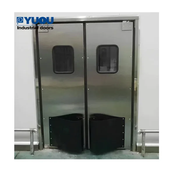 Industrial For Warehouse And Processing Areas Impact Double Free-Swing Traffic With Stainless Steel Frame Doors