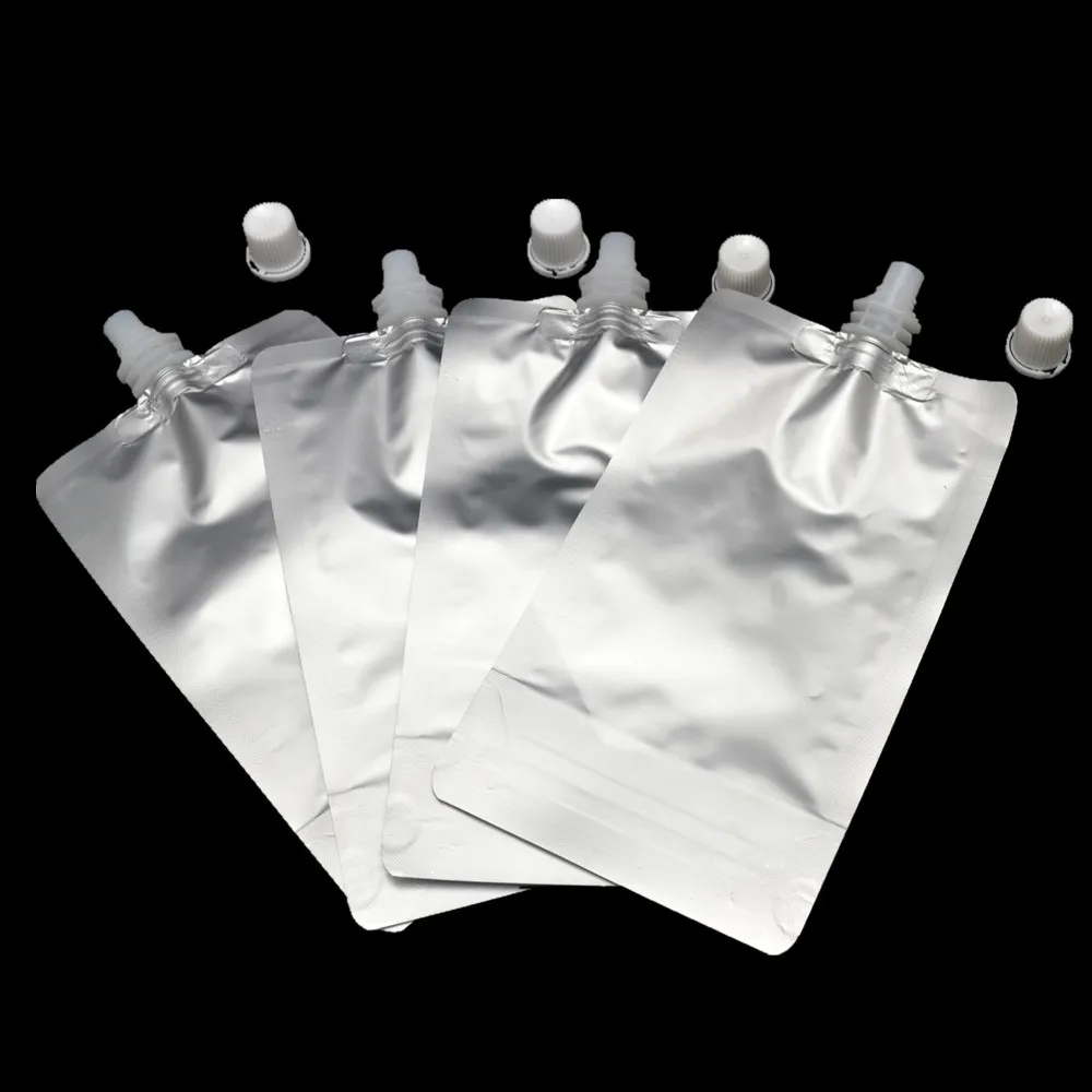 100ml 200ml 500ml spouted bag laundry detergent liquid silver aluminum foil plastic spout pe bags