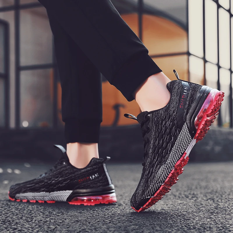 Popular ultralight running shoes marathon air cushion large sneakers