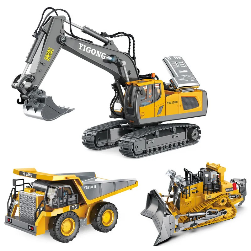 Wholesale 1/20 2.4GHz RC Excavator Bulldozer Remote Control Construction Truck Engineering Vehicles with Light Music