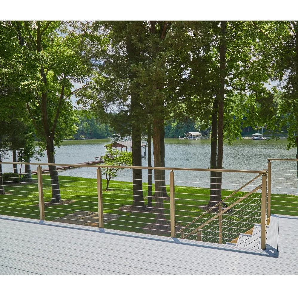 Outdoor cable railing with tensioner cables stainless steel cable railing hardware kit