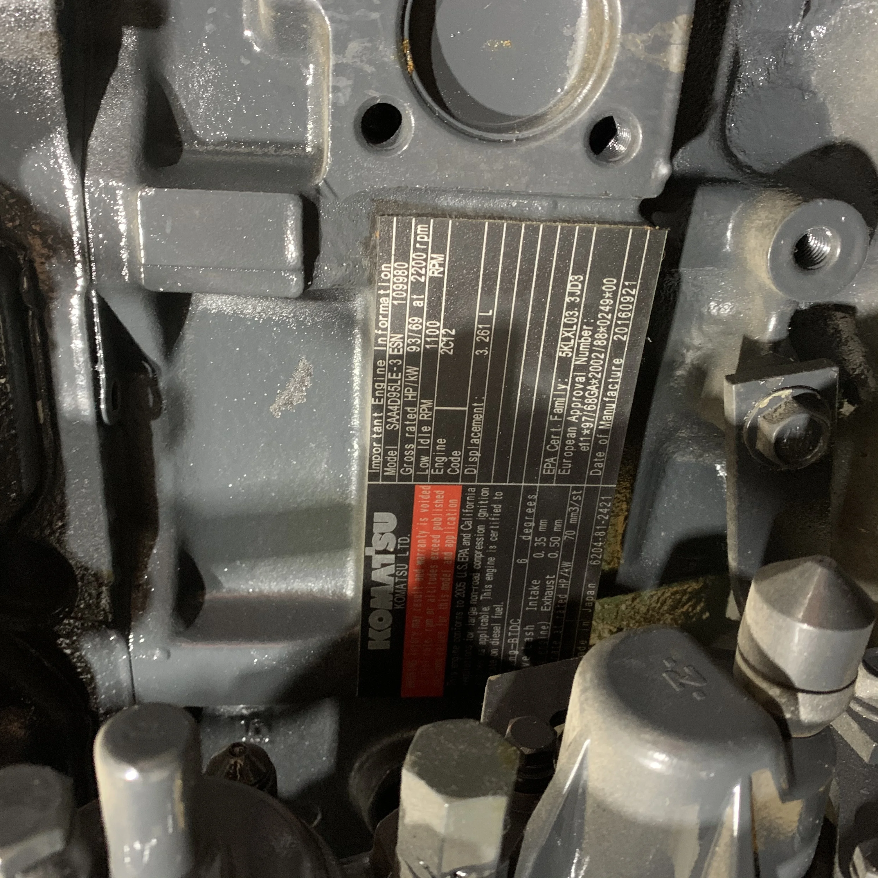 Excavator special PC130-7 diesel engine assembly SAA4D95LE-3 brand new high quality