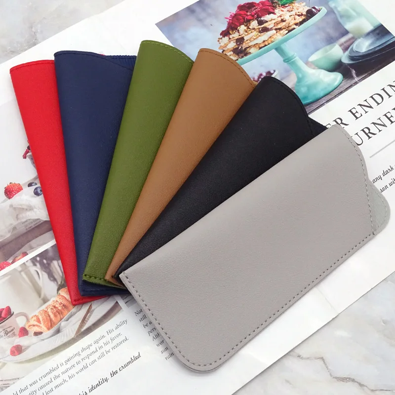 Custom High Quality Custom PU Pouch sunglasses case Multifunction Eyeglass Pouch leather pouch