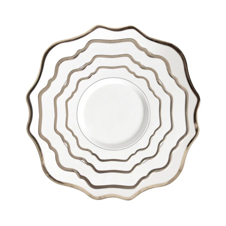 INT Tableware hot sale black with gold rim porcelain dinner sets luxury sunflower wedding dinner set