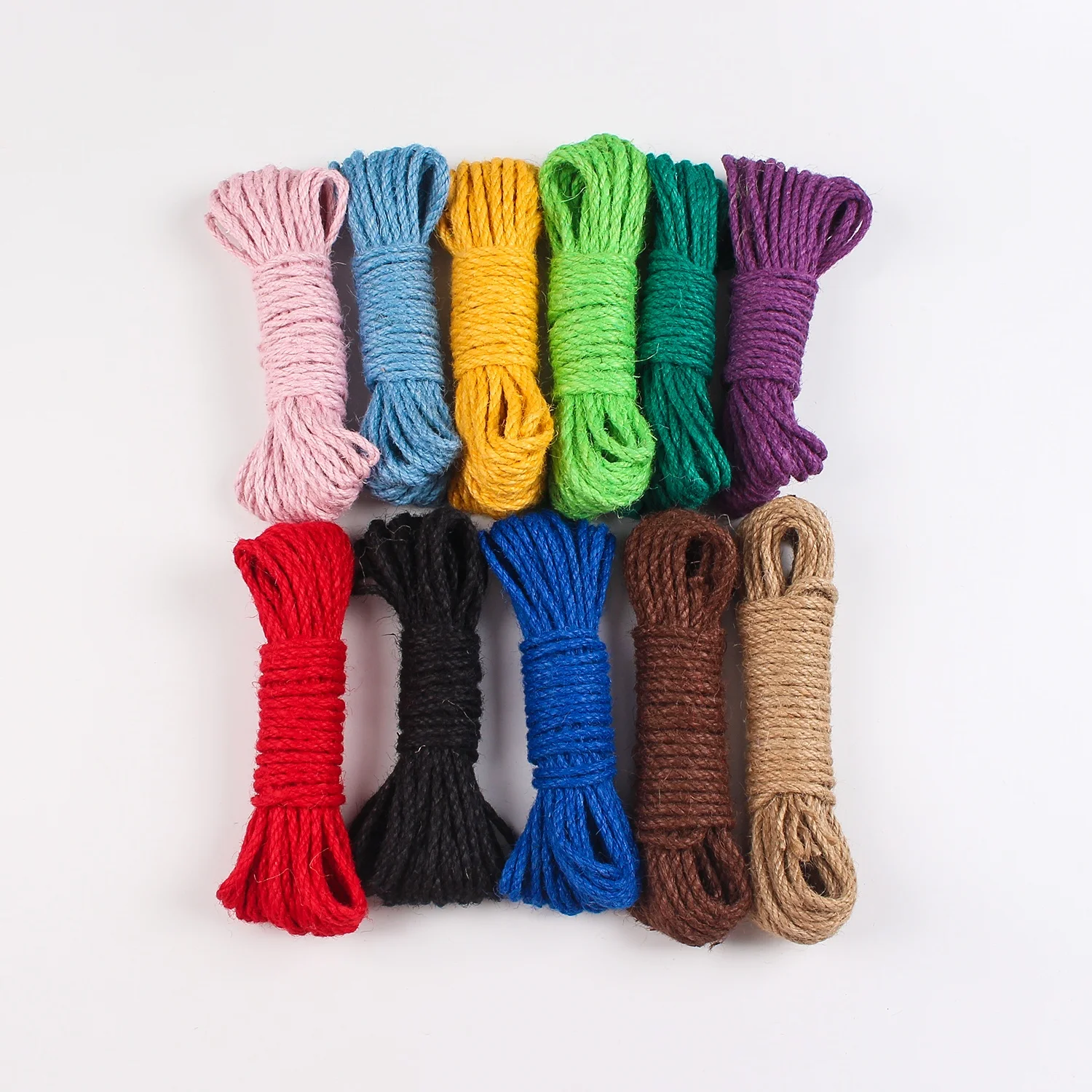 Hot sale 5mm coloured natural DIY braided jute twisted jute packaging rope twine string jute yarn string