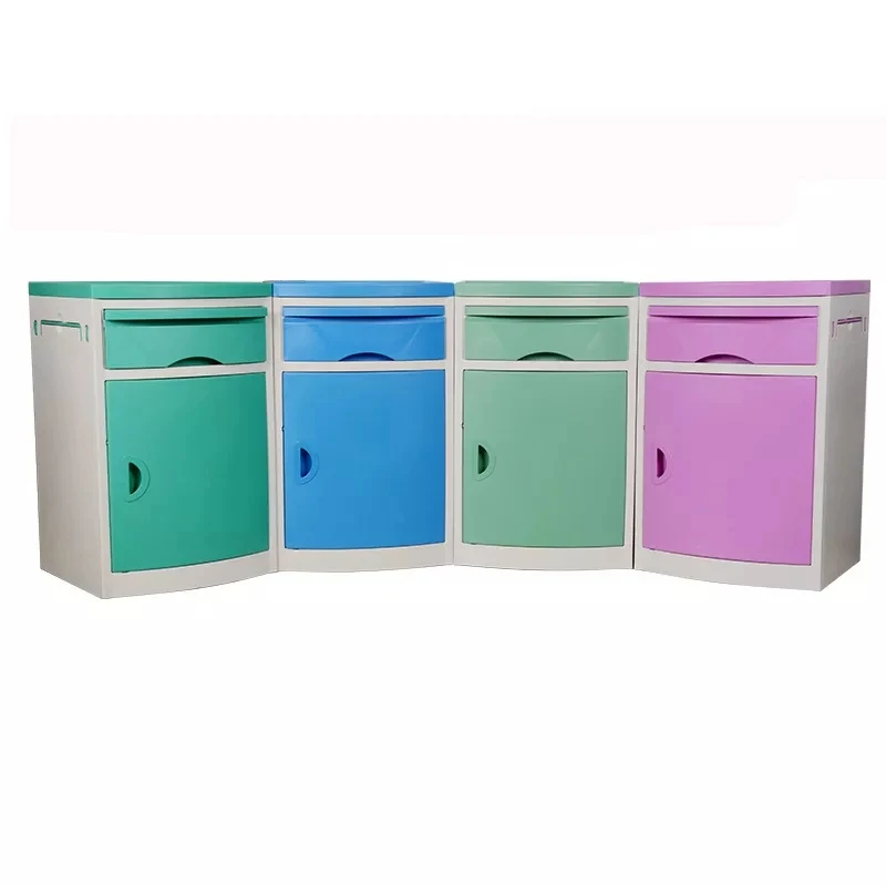 2023 New affordable hospital medical ABS multi color bedside table
