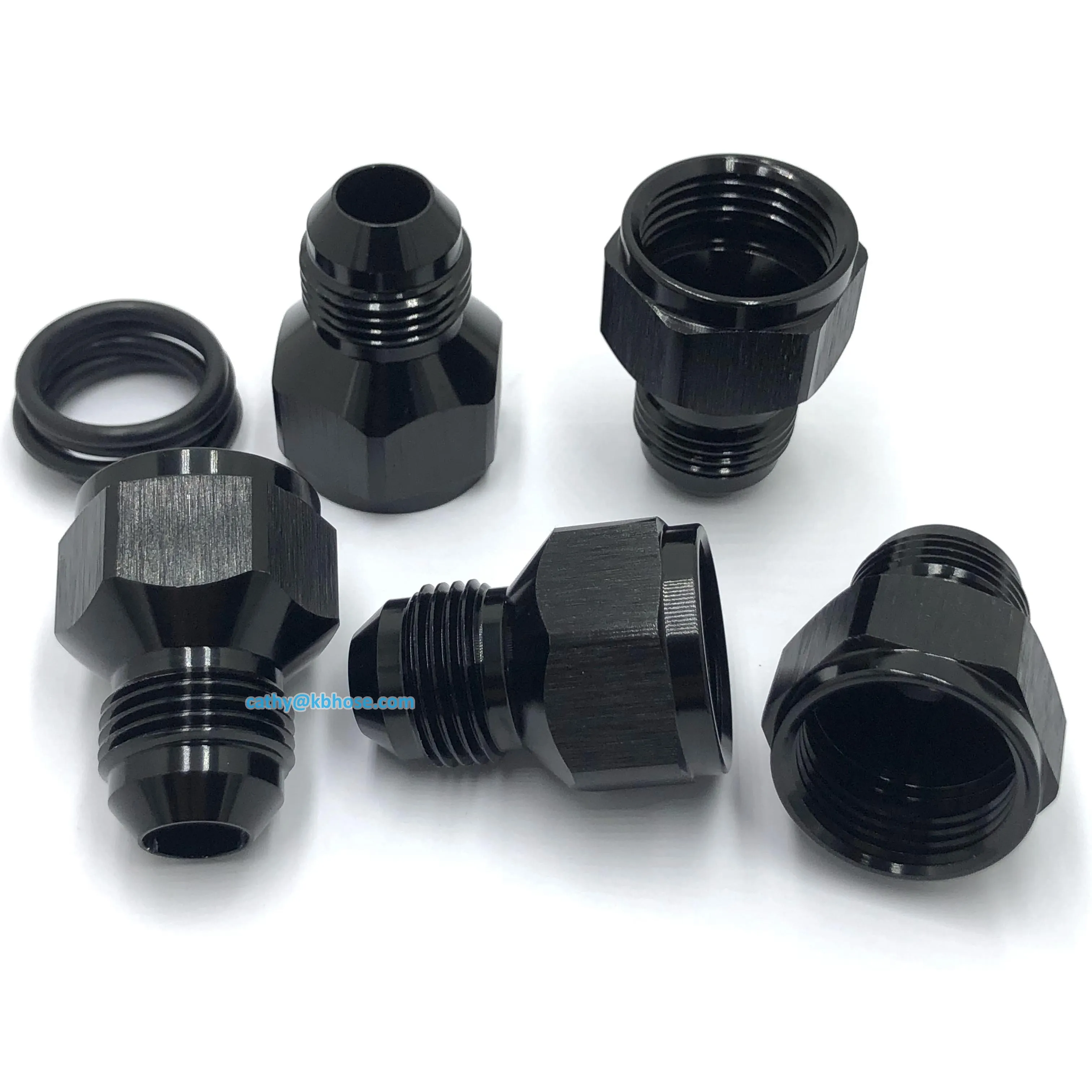 High Quality Aluminum Anodized Female to Male Flare Fuel Oil Hose Line Pipe Adapter Fitting AN Reducer