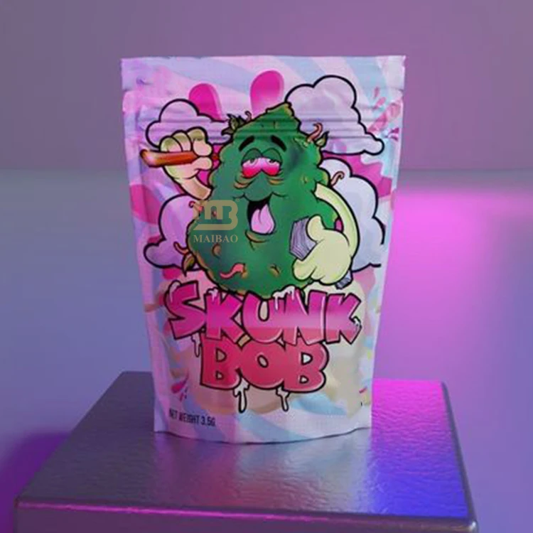 Custom Mylar Bags 3.5 7g 14g Childproof Reaselable Ziplock Edible Mylar Bags 3.5g Plastic Zip Lock Pouch Holographic Mylar Bags