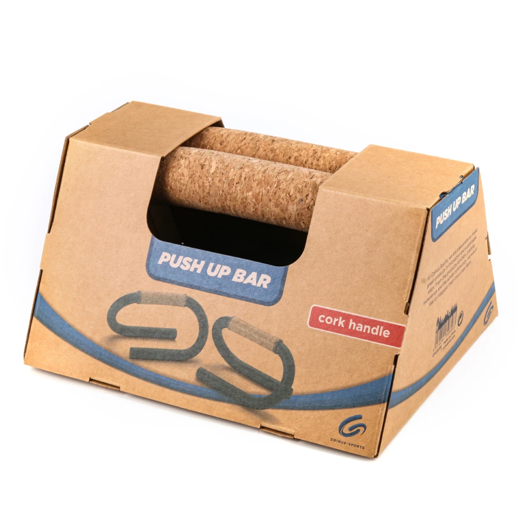 High Quality Home Fitness Steel  Cork Handle Push Up Bars Fitness Steel Metal S Shape Push Up Bar