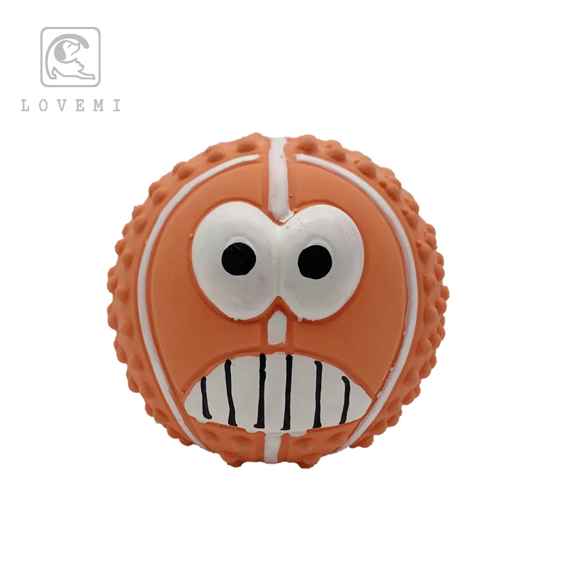 Natural non-toxic training interact custom color bite vocal molars pet dog toy ball