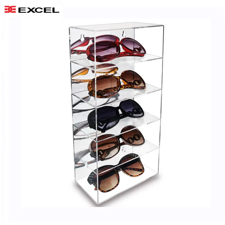 Custom Acrylic Countertop Sunglasses Display case Looking eyewear Optical Organizer Display Show case Lockable