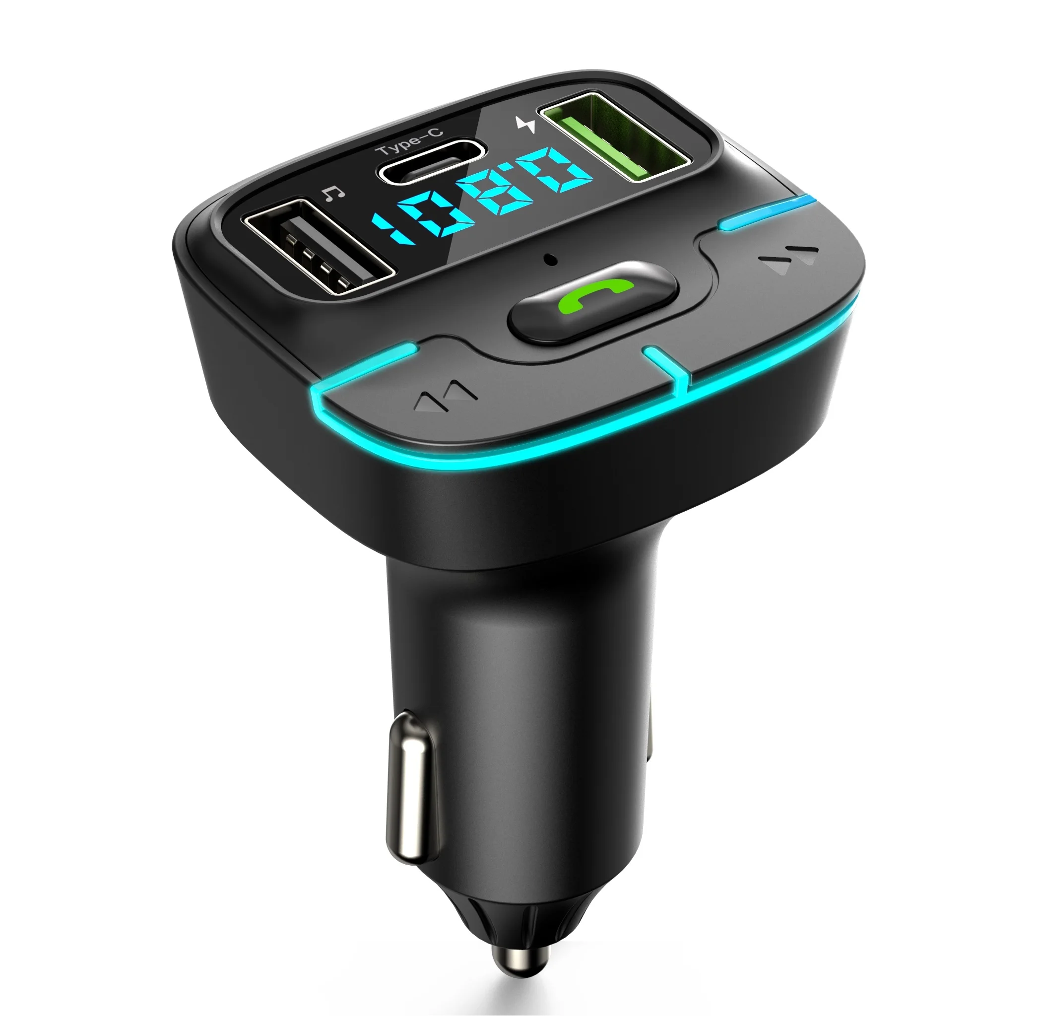 Car Bluetooth Kit Handsfree car MP3 Player 5.4 FM Transmitter Dual USB Fast Charger U Disk Play In-Car Modulator Audio Player