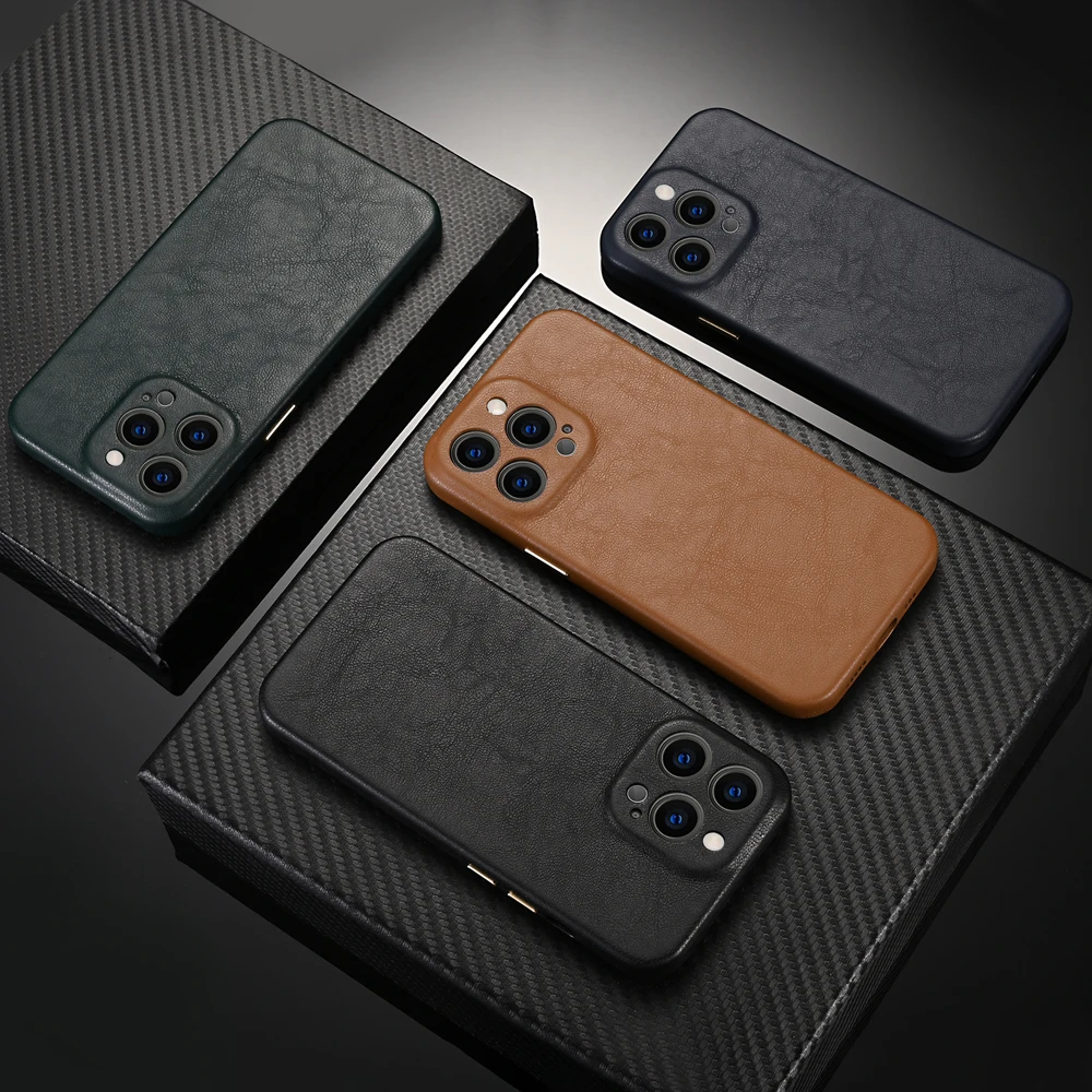 Shenzhen Mobile Phone Case Phone 13 14 Pro Max Brown Customize Luxury PU Leather Phone Case for Iphone 11 12 13 14 Pro Max Mini