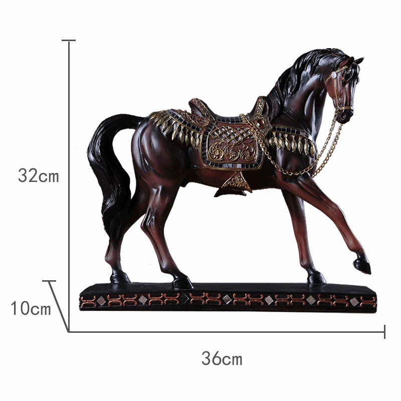 Creative Home Decor Polyresin Glassed Standing Horses Garden Decoration For Home