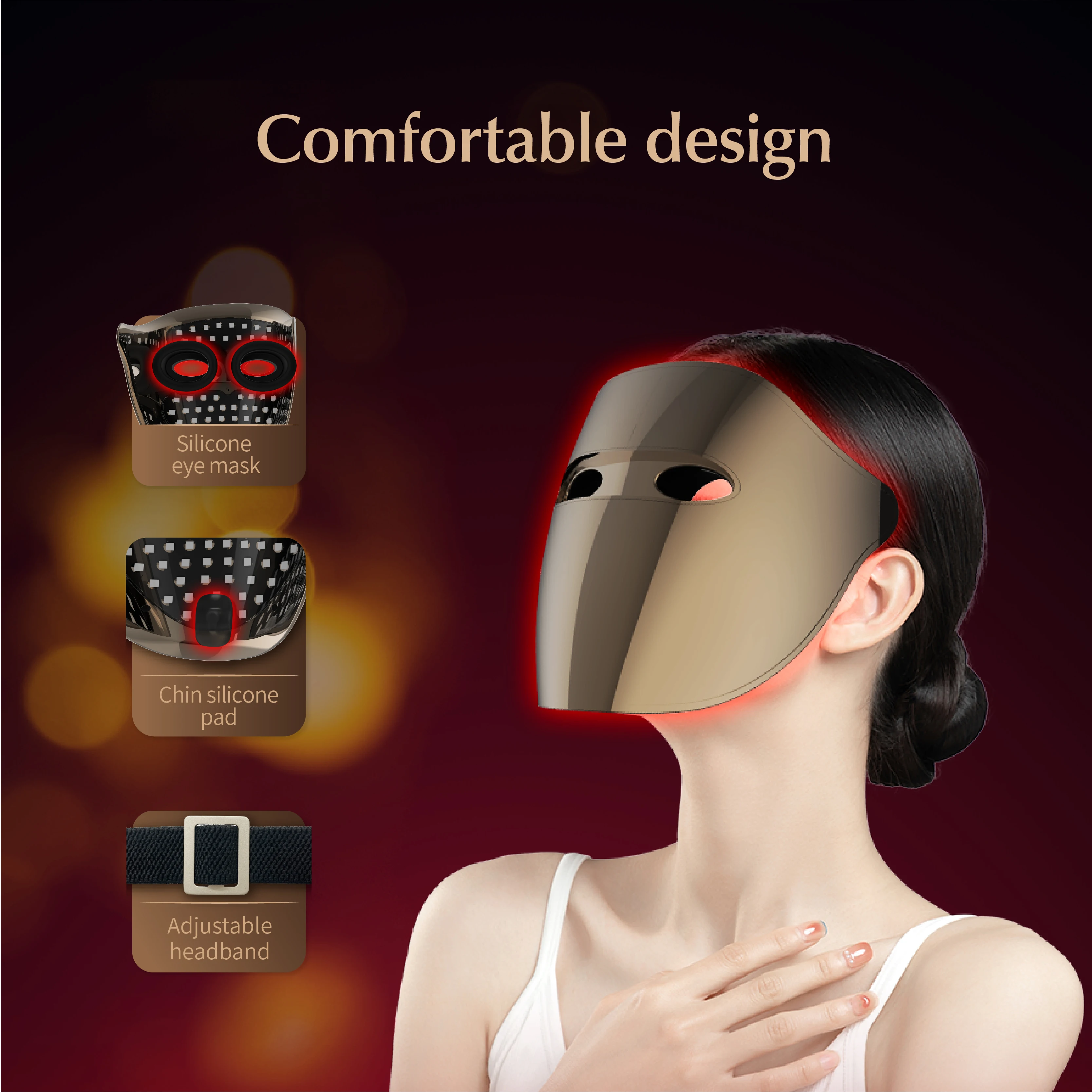 Nicemay new model high power photon therapy facial led mask Skin tightening whitening device red blue led light beauty face mask