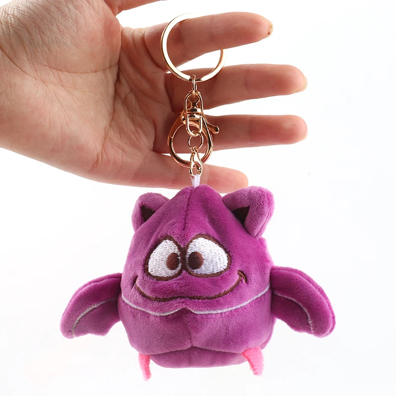 Huayi Cute Sunny Big Eyes Doll Ball Metal Plush Keychain Toy Water Filled Balls with Glitter