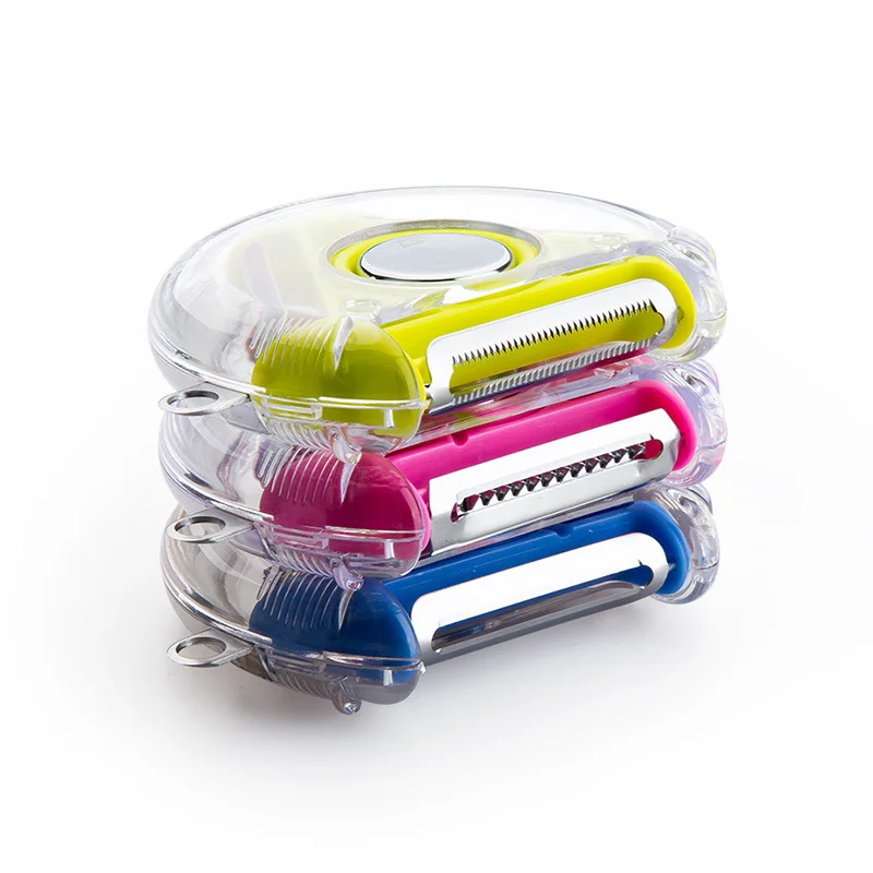
3 In 1 Peeler Fruit & Vegetable Tools Stainless Steel Potato Melon grater Plastic Round Peeler Potato Peeler 