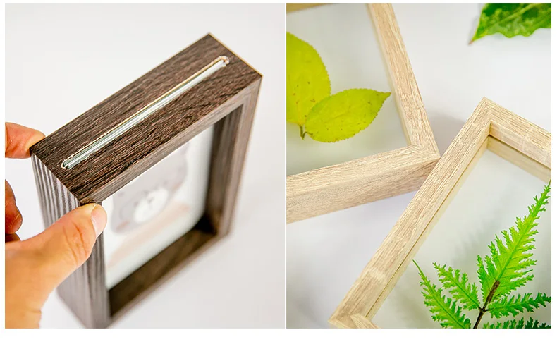 Promotional A4 Wood Double Sided Glass DIY Frames Simple Plant Specimens Frame Home Decor Photo Frames Ornaments Decoration Craf