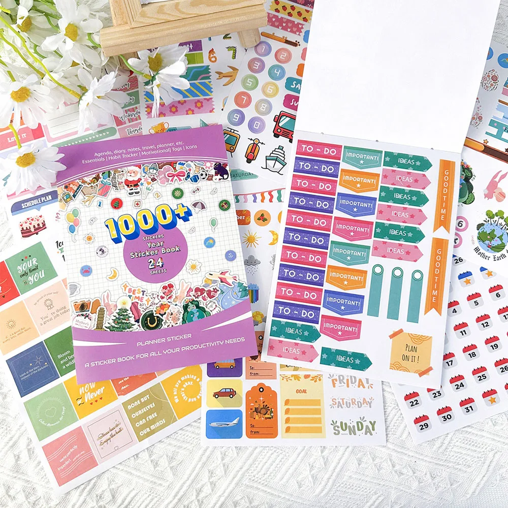 Planner Stickers Sheets Journal Sticker Custom Reusable Sticker Book For Notebooks/Diary