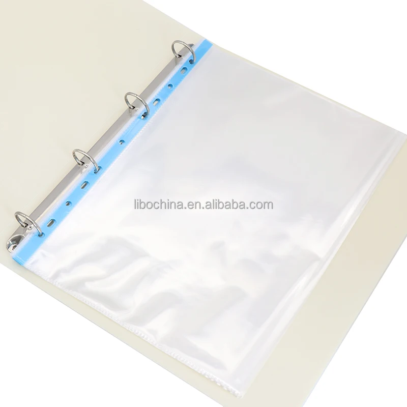 A4 PP Waterproof Punch Pockets Clear Sheet Protector 11 Hole Transparent File document Bags Sheet Protector