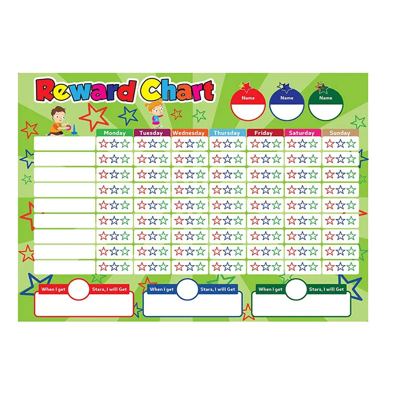 Custom Educational Wall Magnetic Chore Reward Chart for Kids and Family