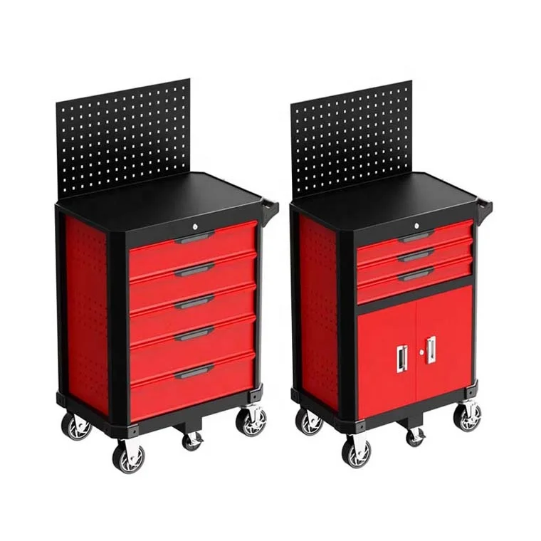 High quality CNC tool cart Plastic workshop trolley Portable rolling upright trolley toolbox tool cabinet trolley