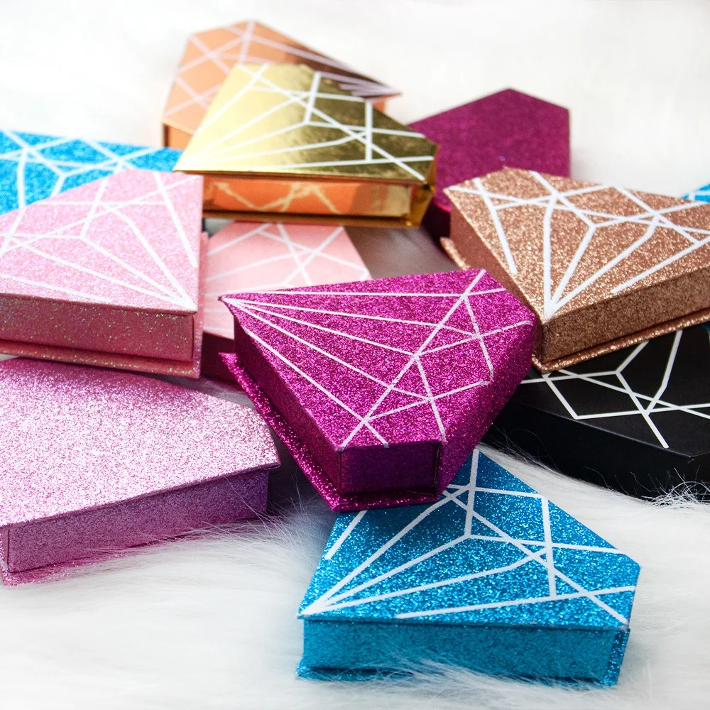 Luxury Diamonds Shape Eyelash Package Box OEM Private Label Diamonds Shaped Lash Box