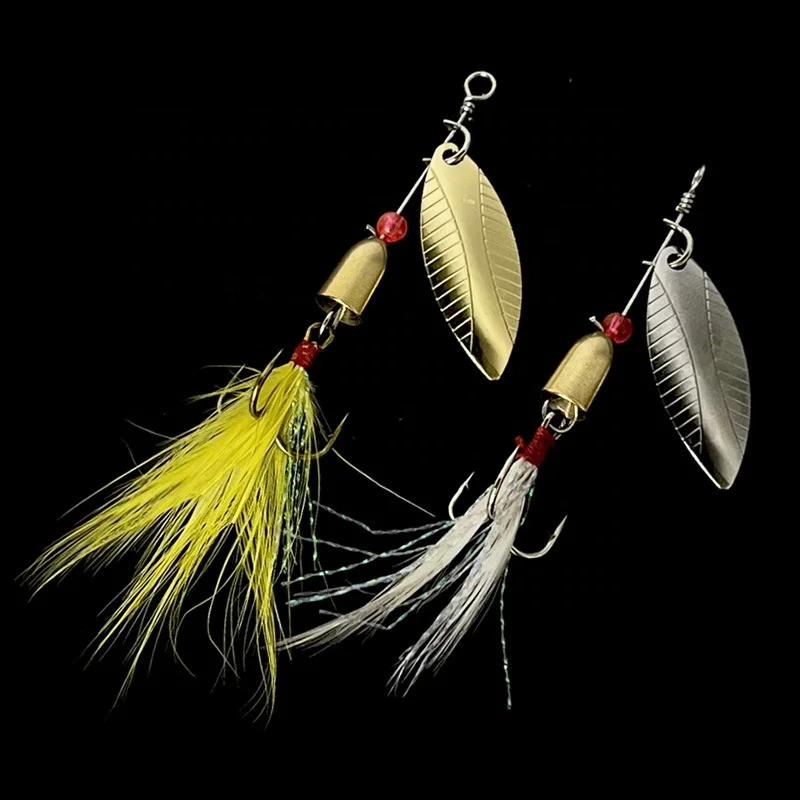 Feather Metal Spinner Baits Long Casting Metal Spoon Lure Bait China Fishing Top Water Lure Bass Spinner Baits