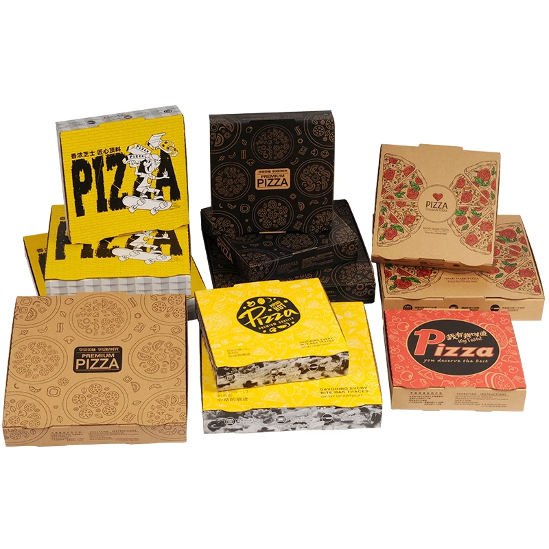 Custom pizza box customized adobe design printing in any size general take out pizza box