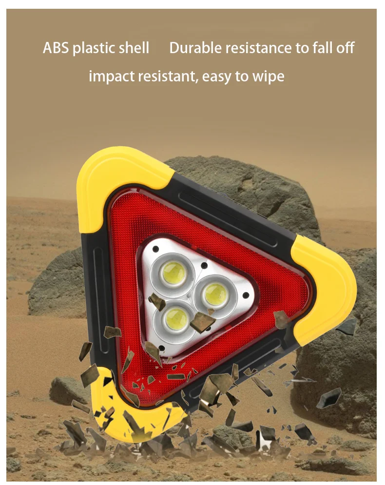 New Car Reflective USB Solar Charging Triangle Emergency Warning Lamp Car Traffic indicator flash warning lamp
