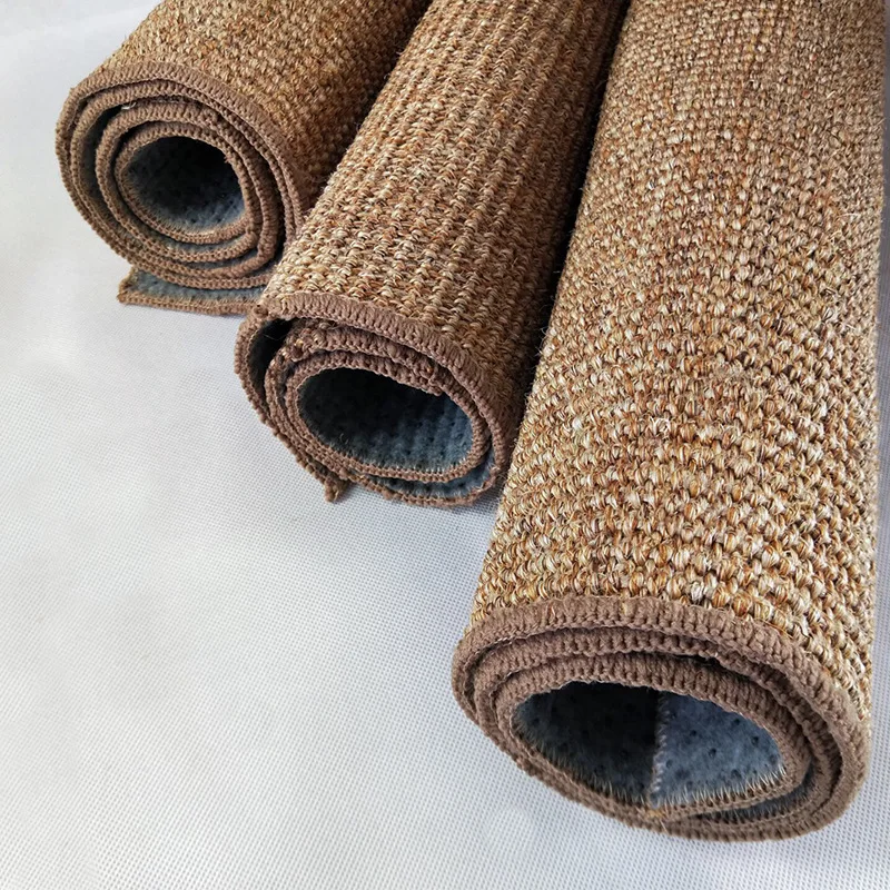 cheap quality modern full long gold Natural Jute woven stair Sisal Carpets And Rugs With Natural Latex Backing For Living Room