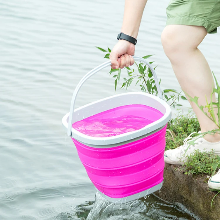 3L 5L 10L CUSTOM LOGO Camping Washing bucket folding water bucket square fishing folding bucket