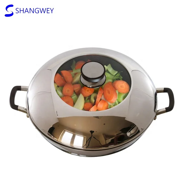 Wholesale Big Wok Pan 12 Inch Flat Induction Bottom Woks With Insulate Handle WOK Silicone Non-Stick Cooking Cookware