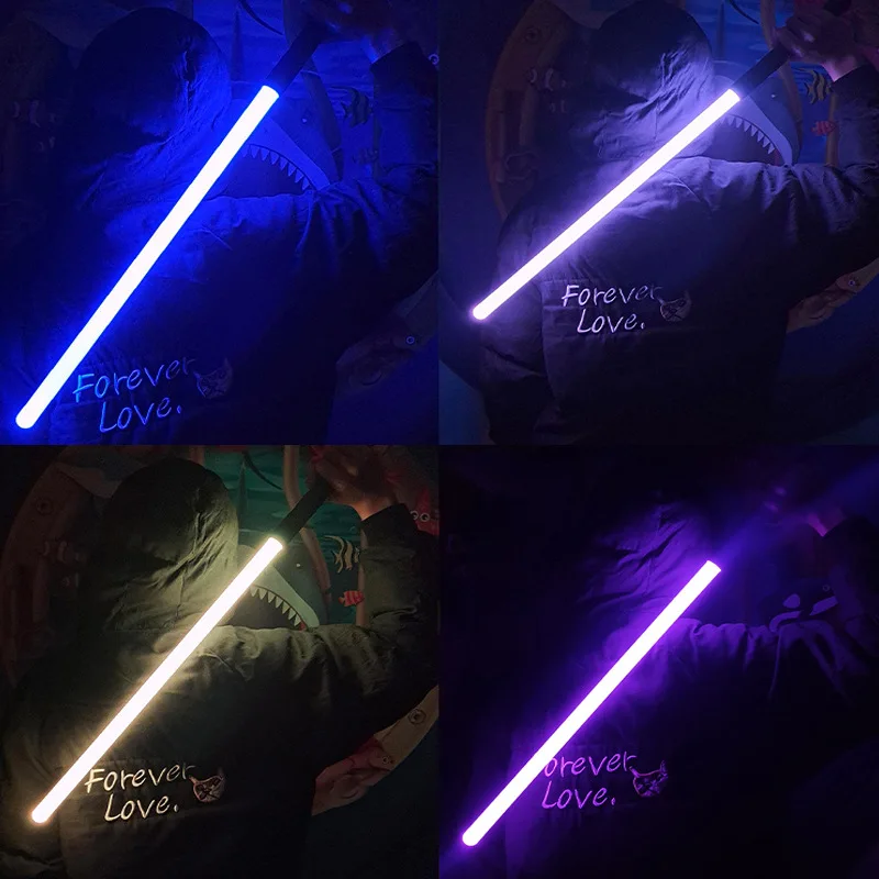  Popular LED Light Sword Separable Handle RGB Saber Toys Metal Laser 2PCS Flashing Light+Sound Kids Cosplay
