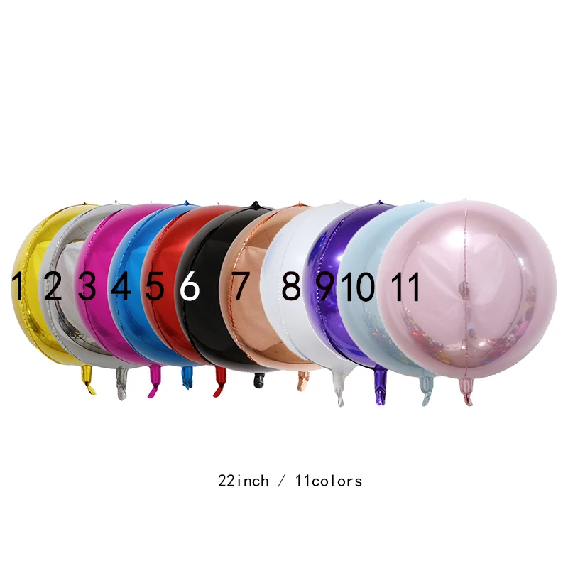 Wholesale Custom Printing Multi Colors 22 Inch 3d 4d Round Party Aluminium Foil Helium Birthday Balloons Decoration