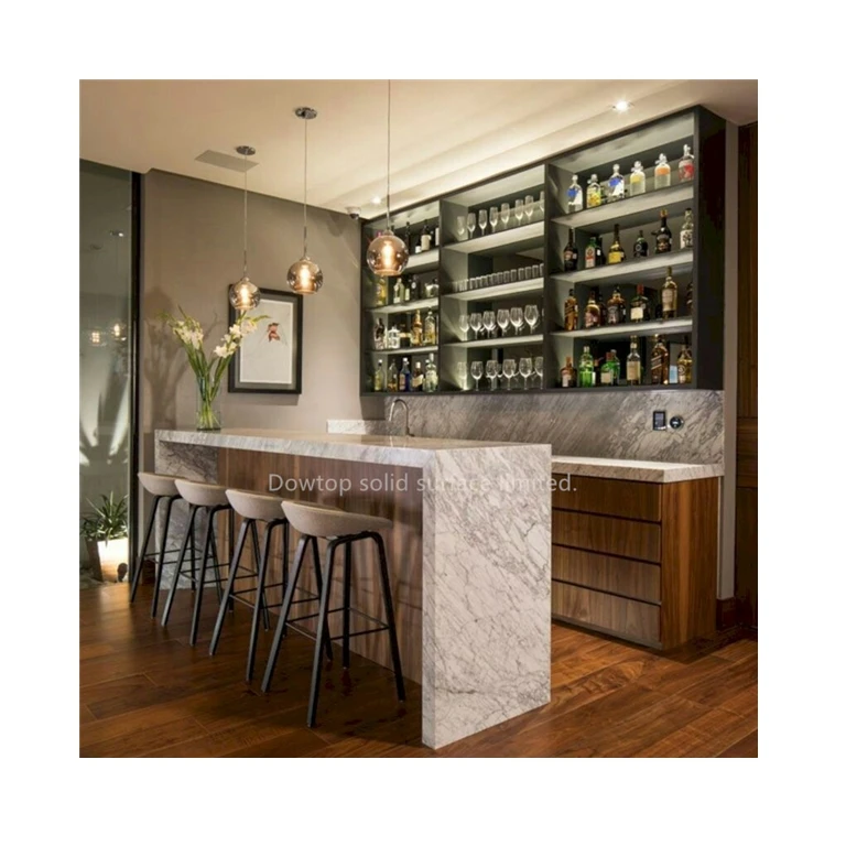 Home design artificial stone small kitchen wine bar counter mini hotel bar counter