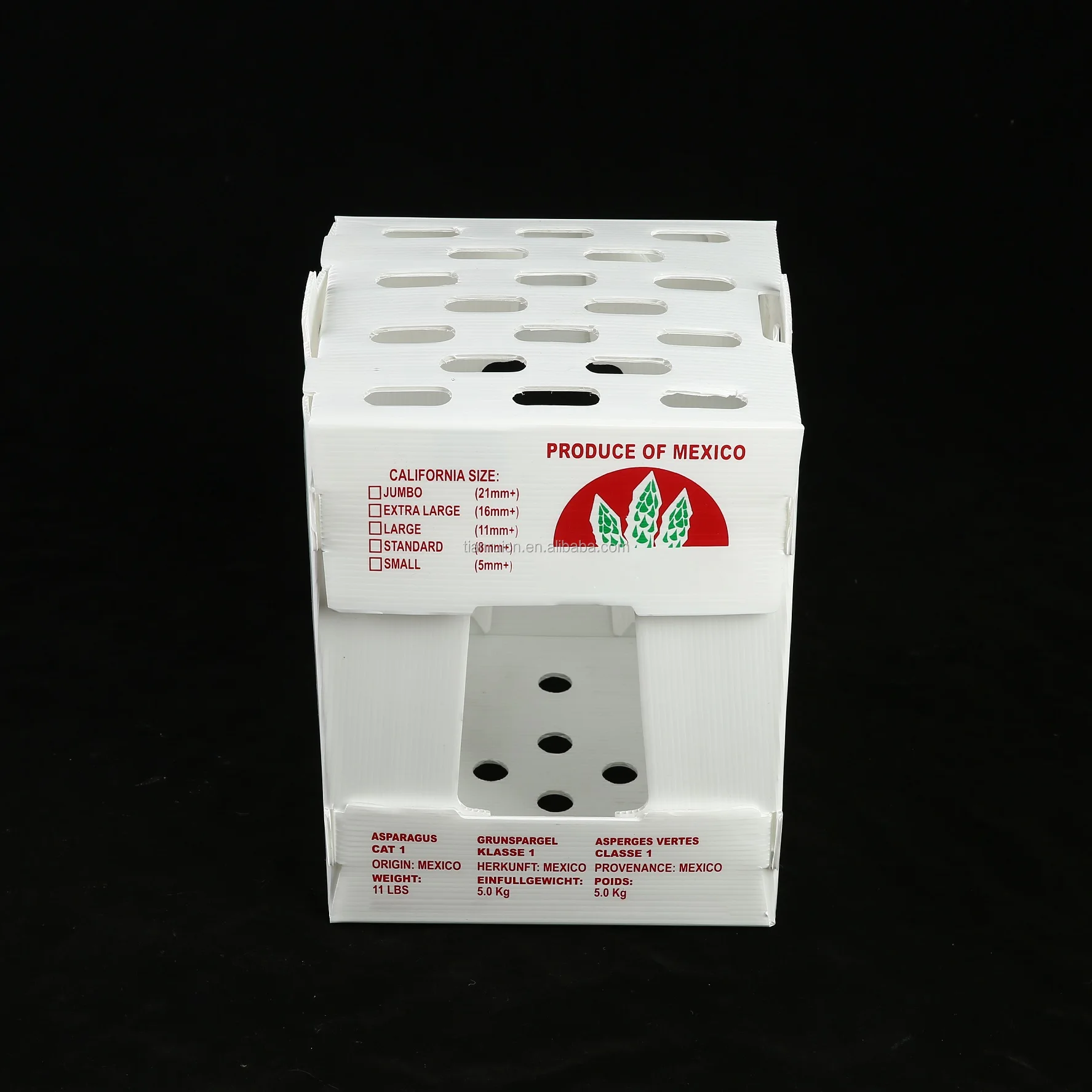 Customized Pp Sweet Corn Box Plastic Asparagus Box Corrugated Plastic Box