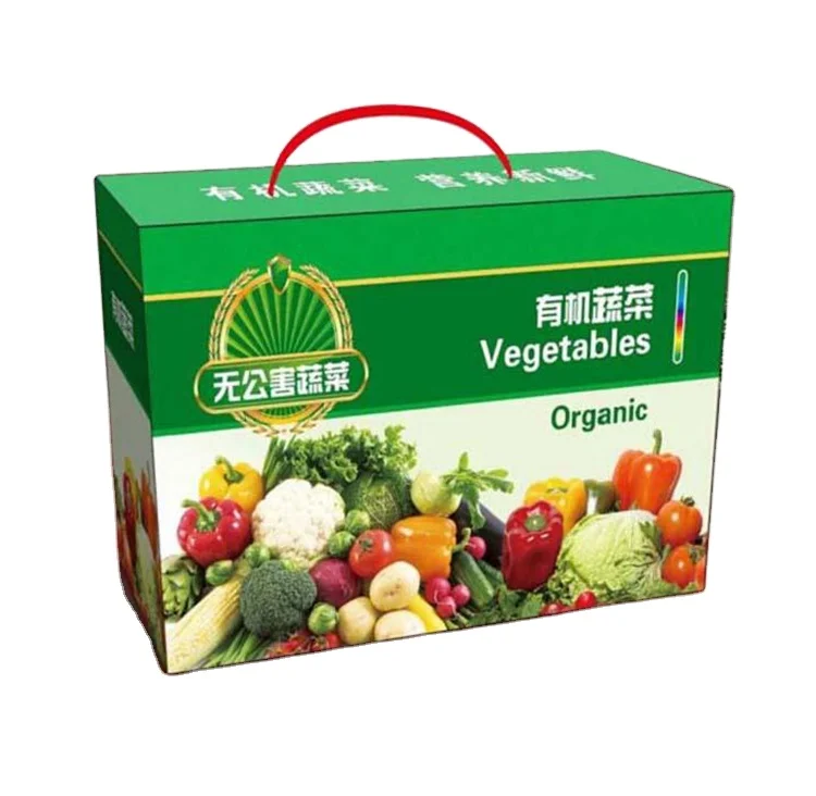 Высококачественная картонная подарочная коробка с несколькими ручками для упаковки овощей и фруктов