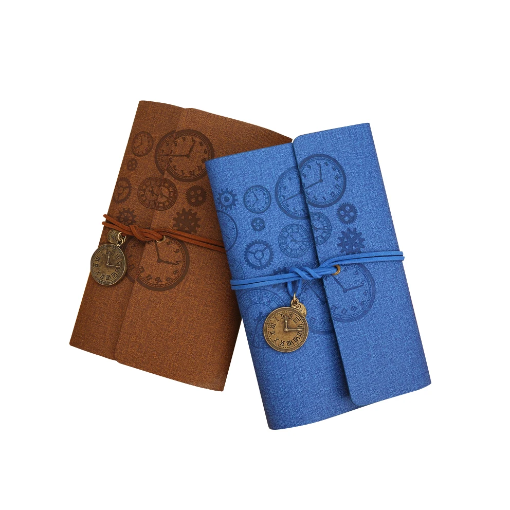 Custom Logo Retro Blank Writing Notepad Tie The Rope PU leather Soft Cover Notebook