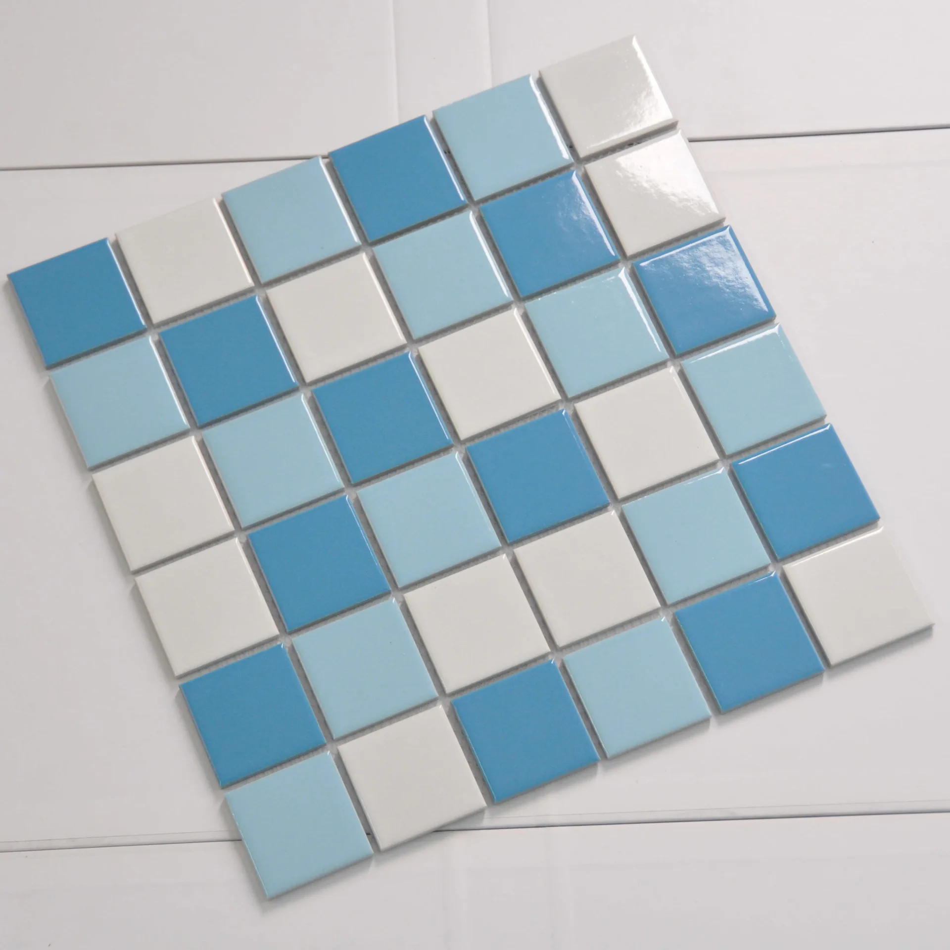 Blue Flower Ceramic Natural Stone Diamond regular Waterjet Swimming Pool Tile Mosaic Pieces Bathroom Accessory Wall Glass 2022