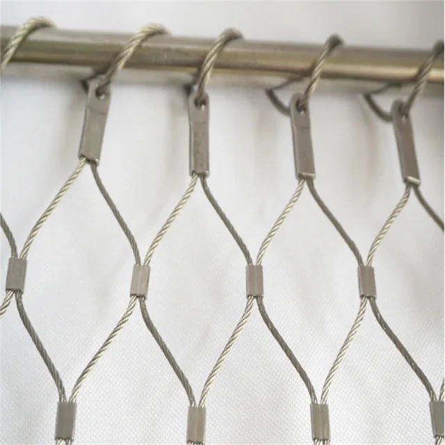316 Stainless Steel Wire Rope Mesh Netting Inox Cable Flexible Green Wall Balustrade Zoo Aviary Safety Stair Rail Zoo Aviary