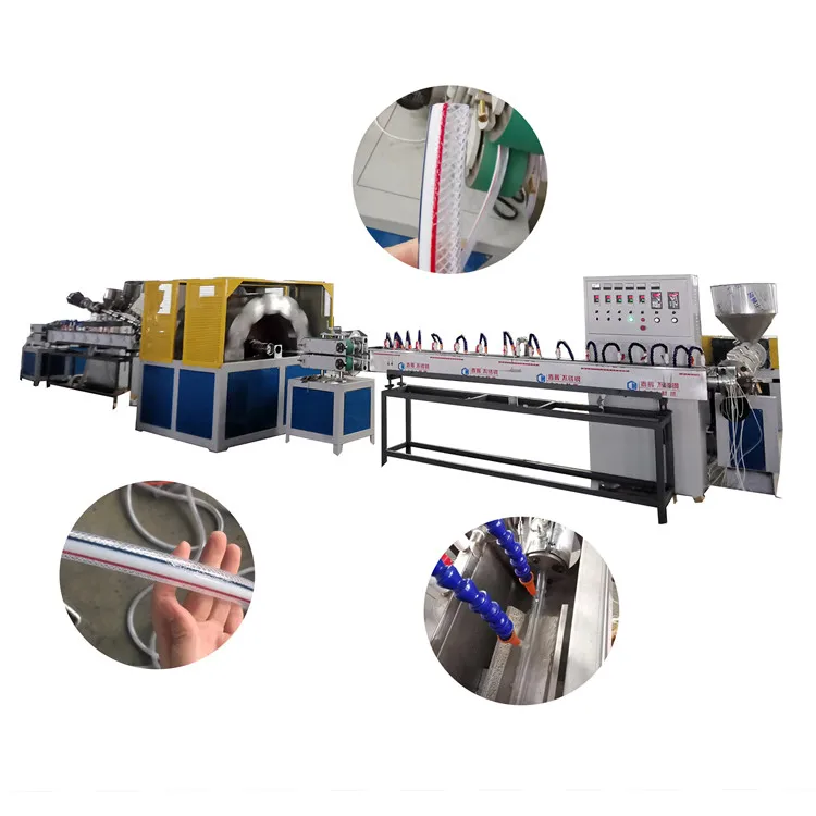 Fully automatic flexible PVC garden water hose gas making machine fiber braided reinforced pipe extrusion line manufacturer