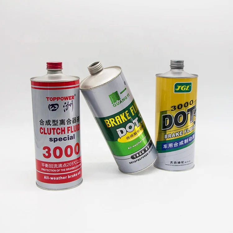 Metal can for heavy duty hydraulic DOT3 brake fluid lubricant oil empty DOT3 tin can
