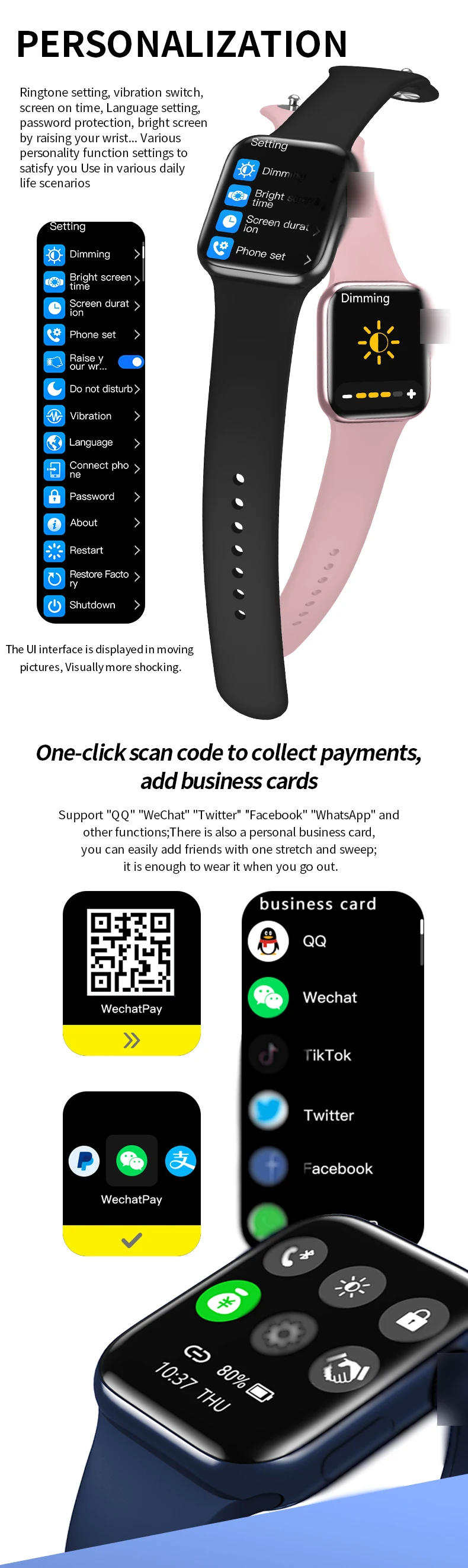 Series 7 HW56 Plus 1.77inch Lock Screen IP67 waterproof Voice Call Wireless charging Smart Watch Reloj Montre Inteligente HW56