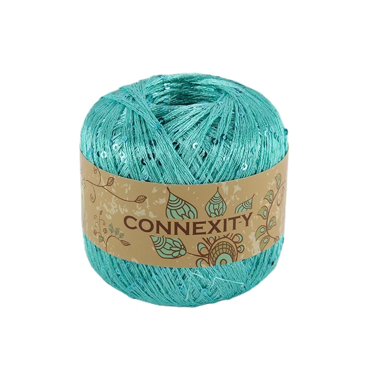 Wholesale organic cotton yarn crochet blended yarn fancy cotton crocheted sequins yarn