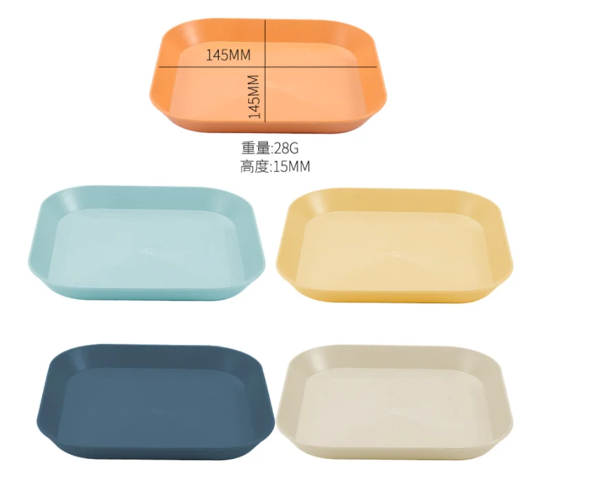 15cm Microwave Heat Resistant Reusable Wheat Straw Plates Dish Plates Saucer for picnic fruit candy snack food