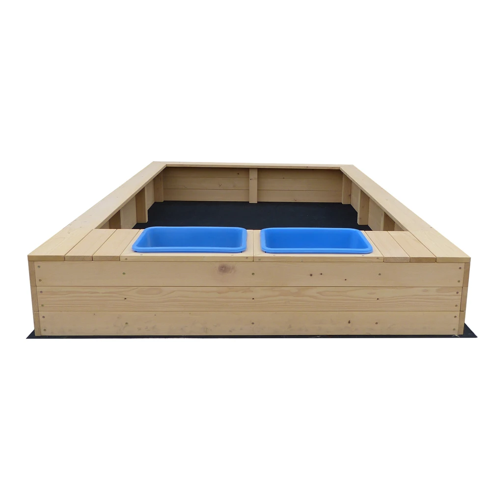 Playground Toys Games Sandpit Wooden sandbox for Outdoor with Storage