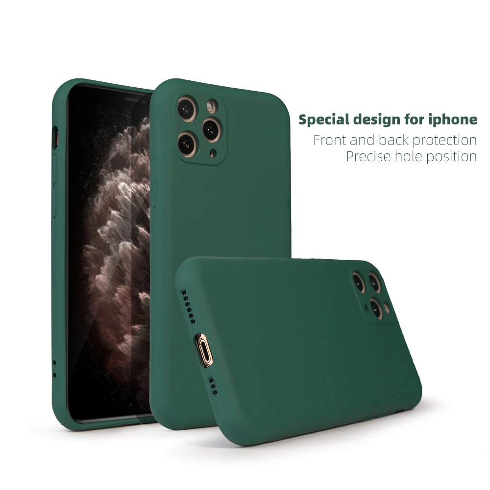 
Matte Soft TPU Silicone Shockproof Phone Cover for iPhone 11 12 Pro Max Case 