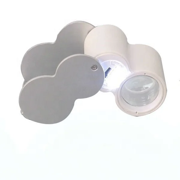 Gourd Folding 40X 25MM Jewelry Loupe Magnifier Led Magnifying Glass with Light